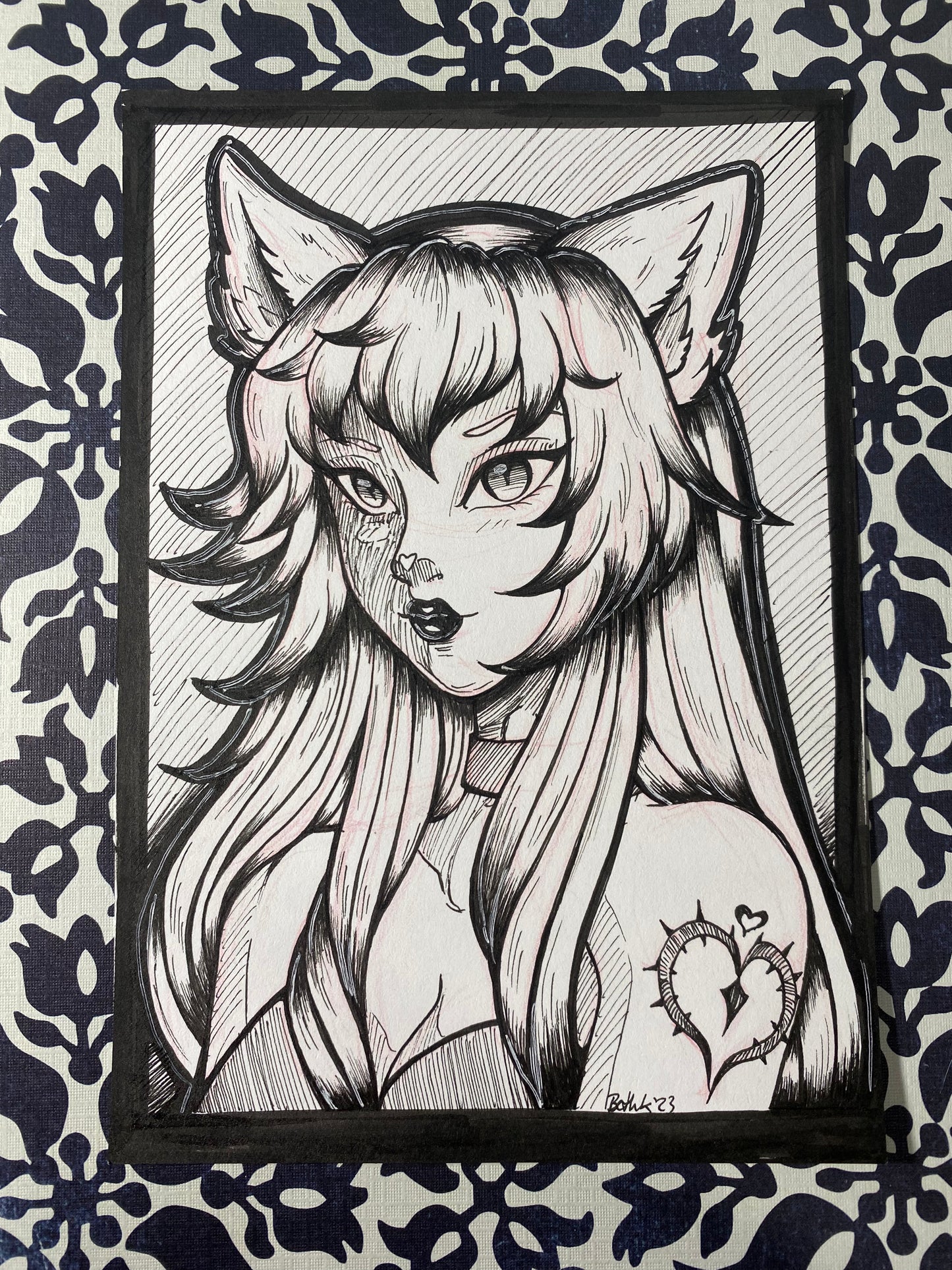 Feline Beauty Original 4”x6” Traditional Artwork