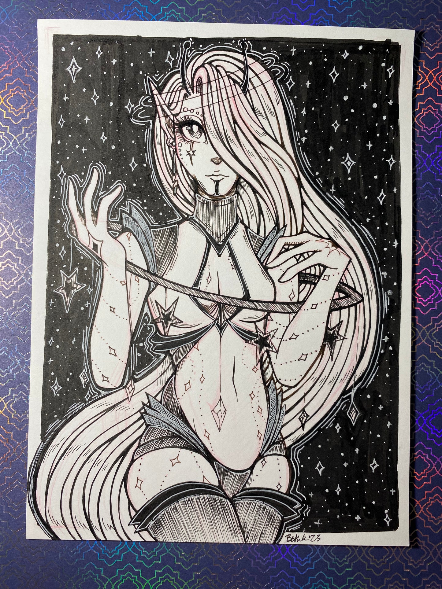 Alien Empress 5.25”x7.25” Traditional Original Artwork