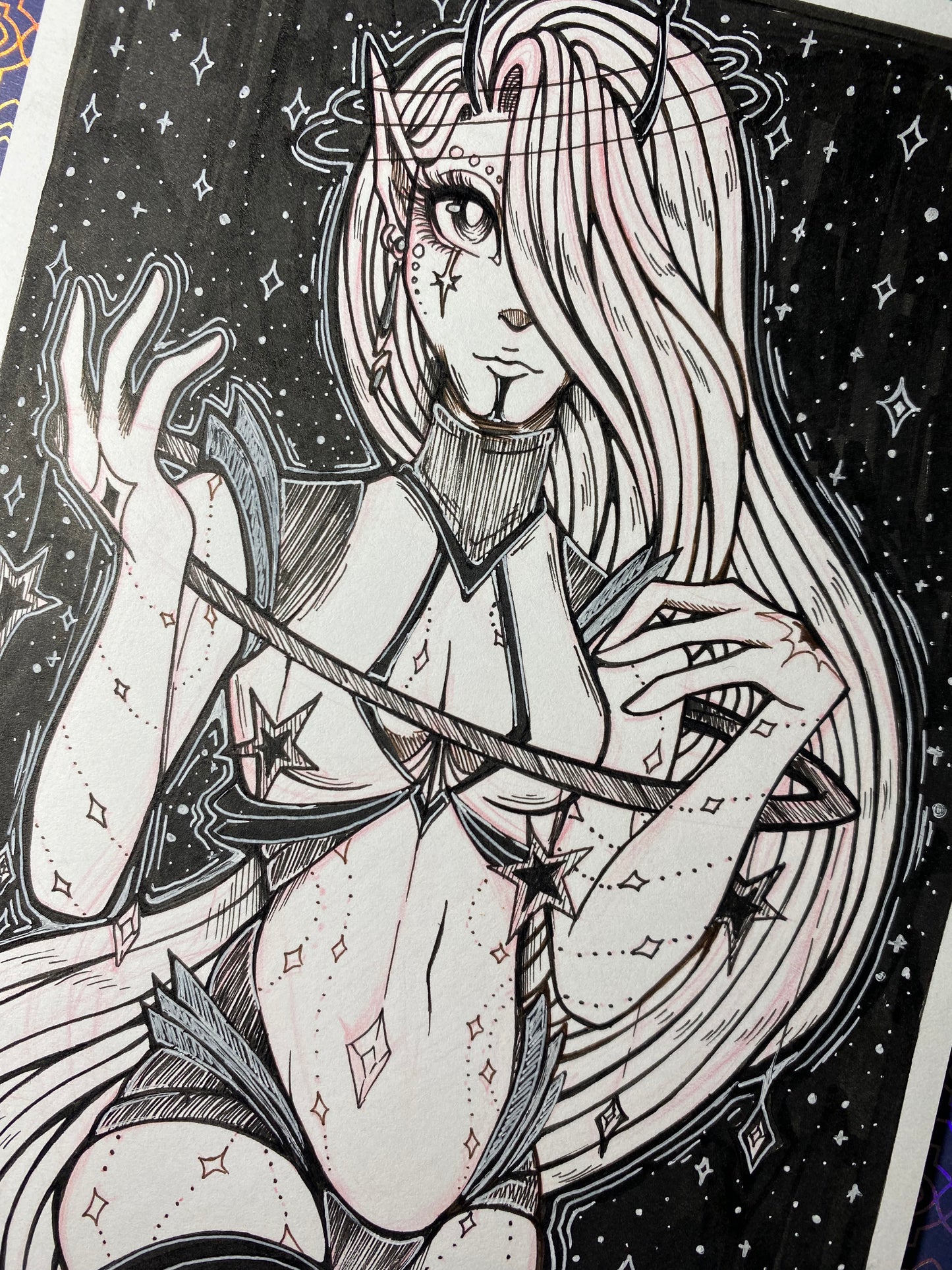 Alien Empress 5.25”x7.25” Traditional Original Artwork
