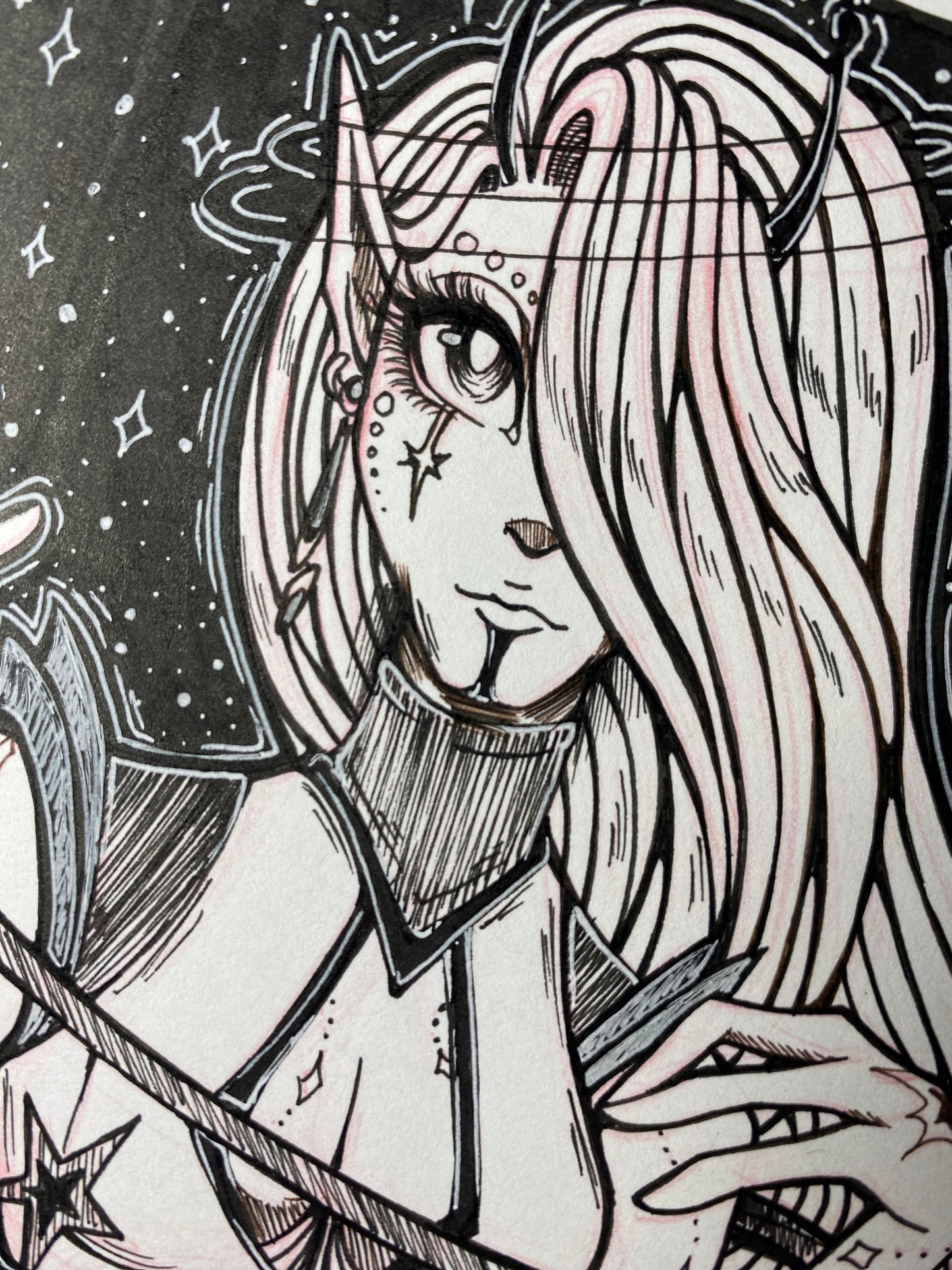 Alien Empress 5.25”x7.25” Traditional Original Artwork