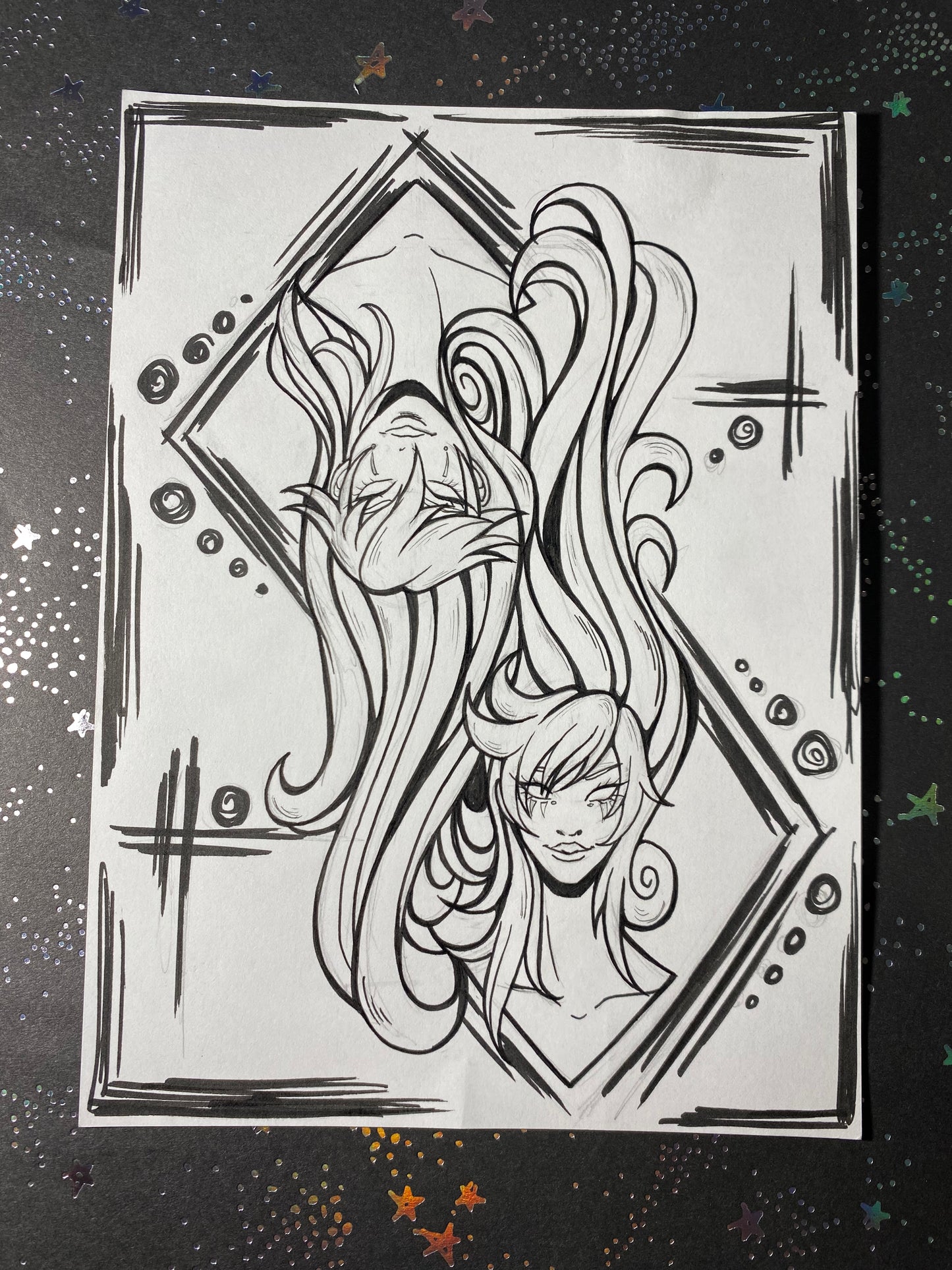 Twins Traditional Original 5.5”x7.5” Art Piece