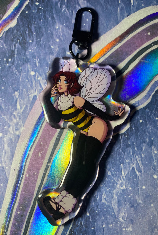 Bee Lady 3.5” Original Acrylic Keychain