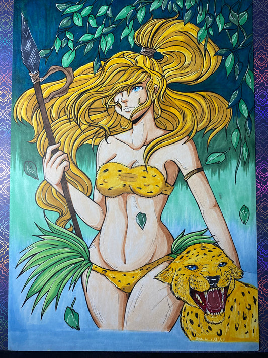 Julie Winters “Jungle Queen” The Maxx Fan Art 8.5”x12” Traditional Artwork