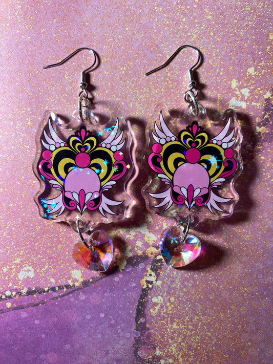 Winged Magical Heart Original Earrings Variety - 2”+