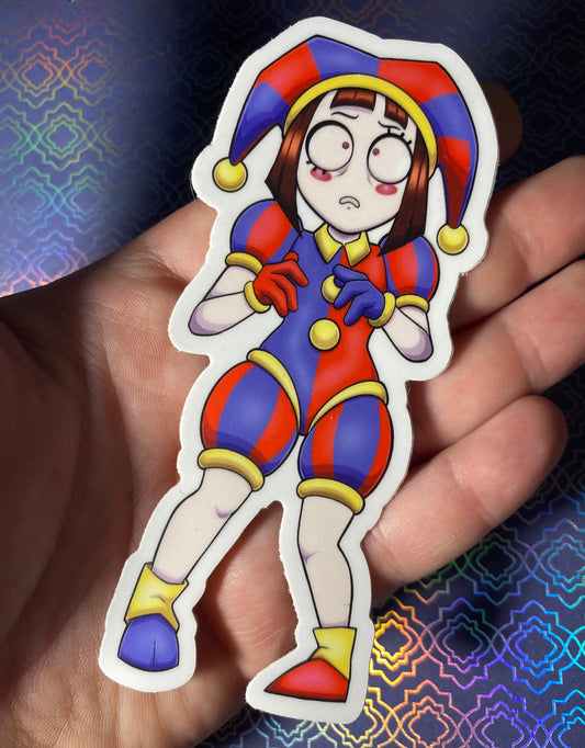 Pomni- Digital Circus 4” Fan Art Vinyl Sticker