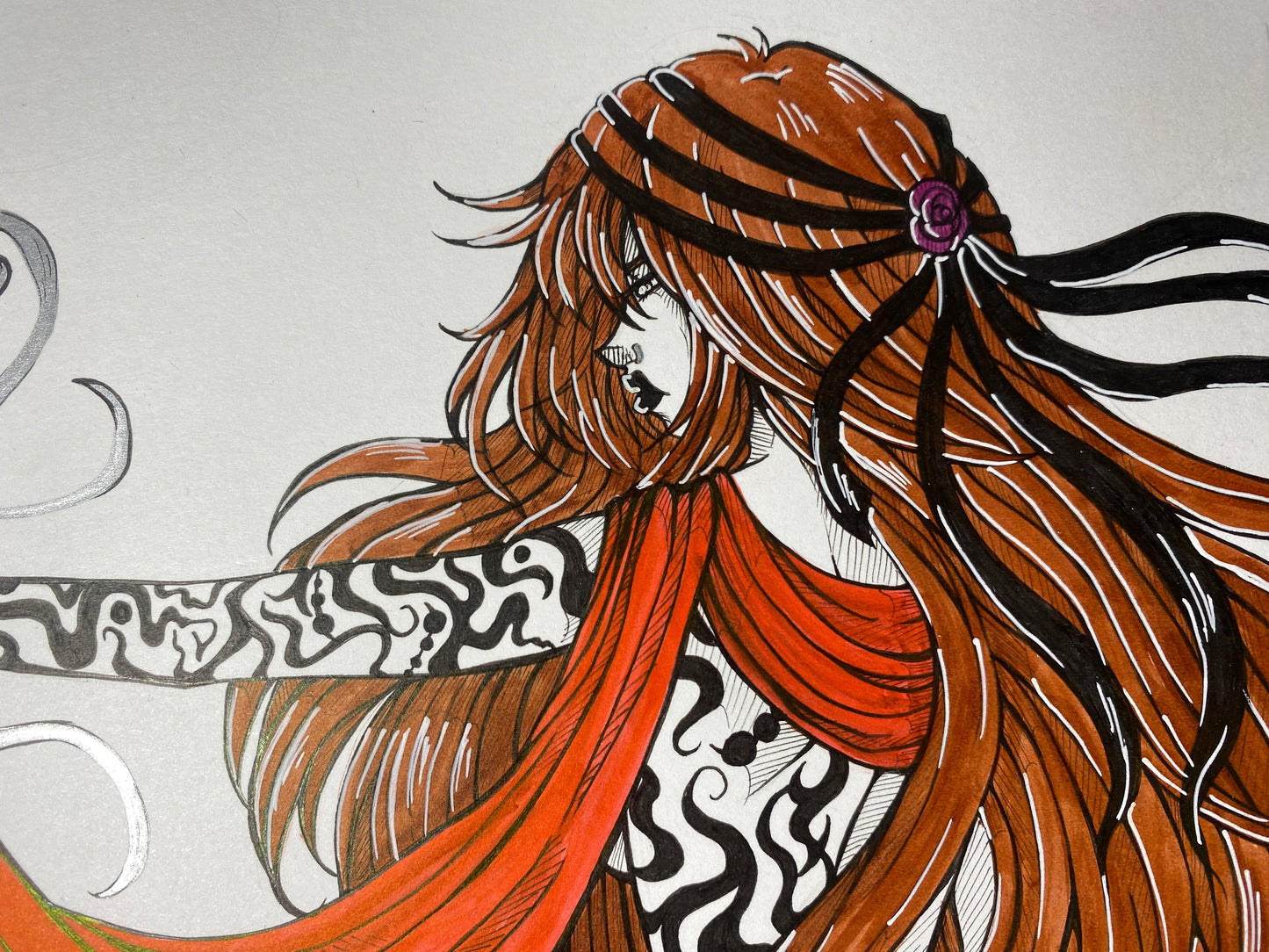 Red Sorceress 12”x9” Original Traditional Artwork