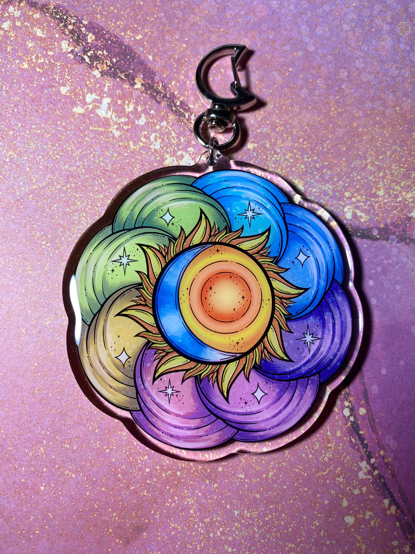 Sun and Moon Original 3" Acrylic Keychain