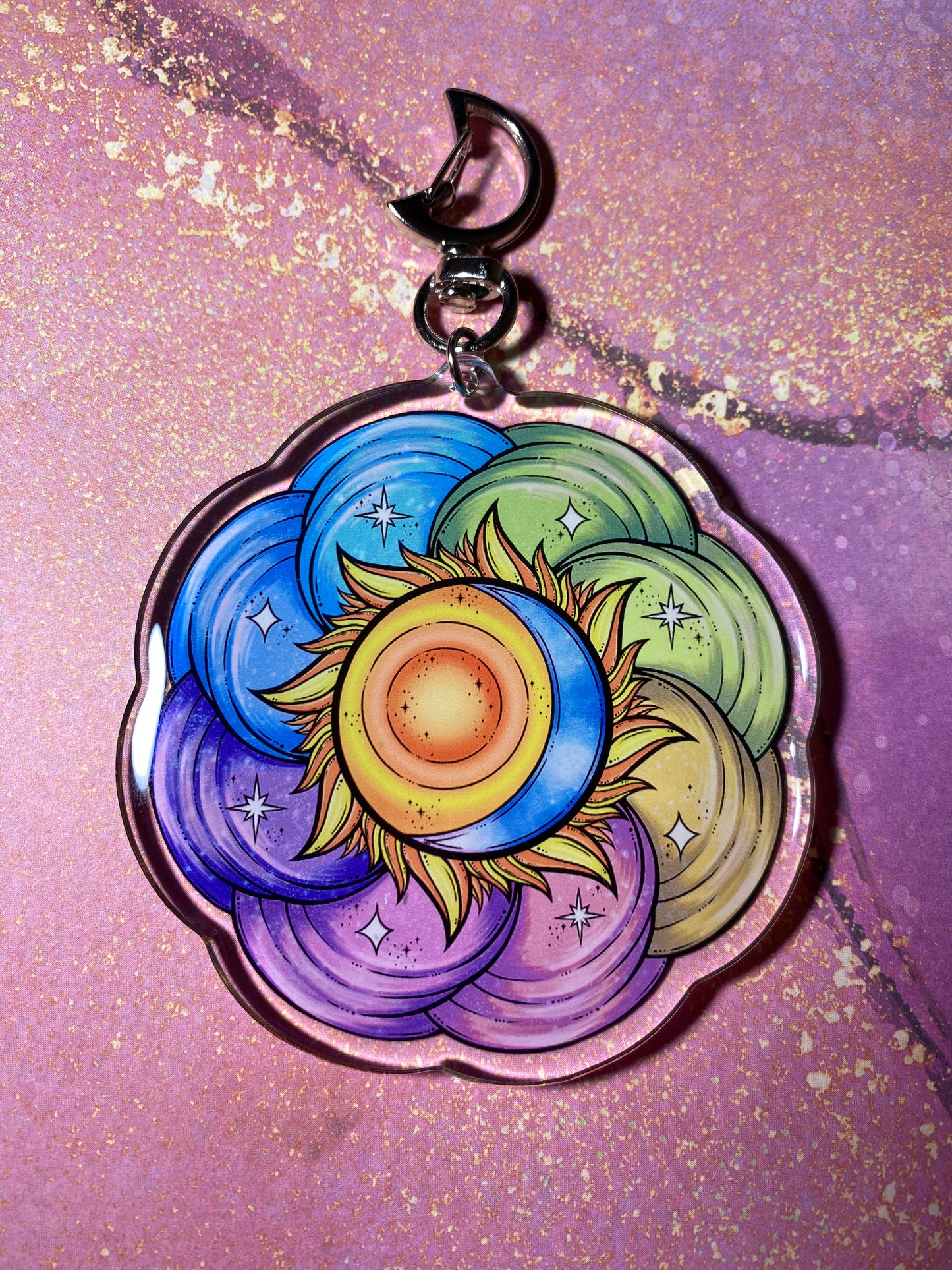 Sun and Moon Original 3" Acrylic Keychain