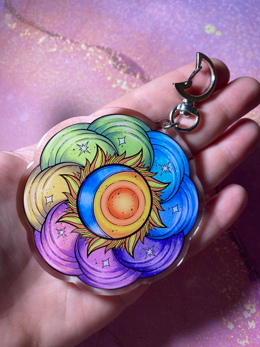 Sun and Moon Original 3" Acrylic Keychain