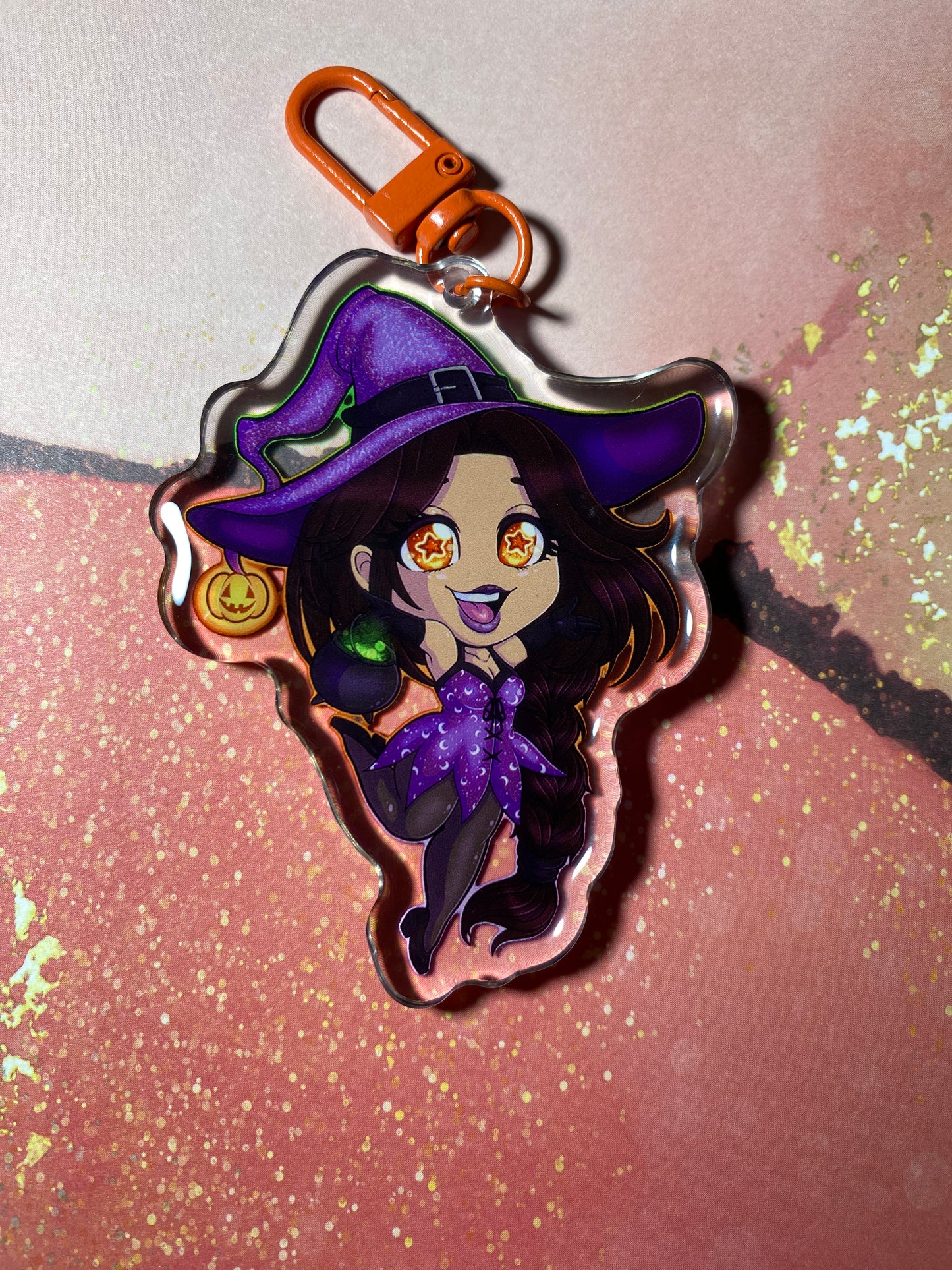 Chibi Halloween Witch - Original 3” Acrylic Keychain