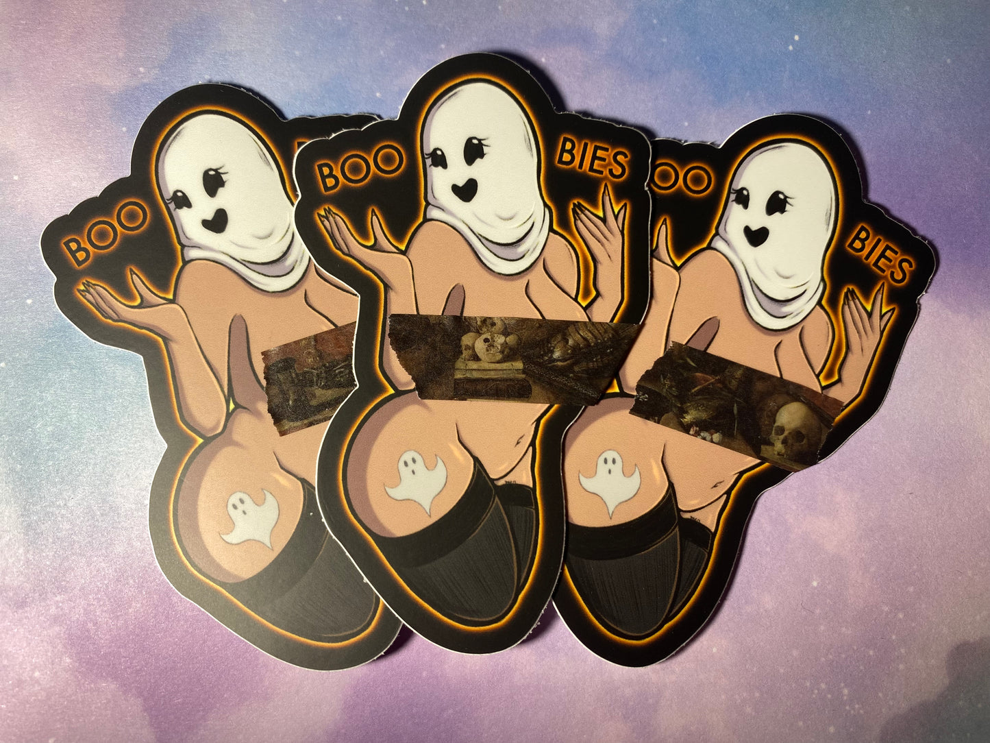 BOOBIES!! Ghost Lady Halloween Original Glossy Vinyl Sticker 4”