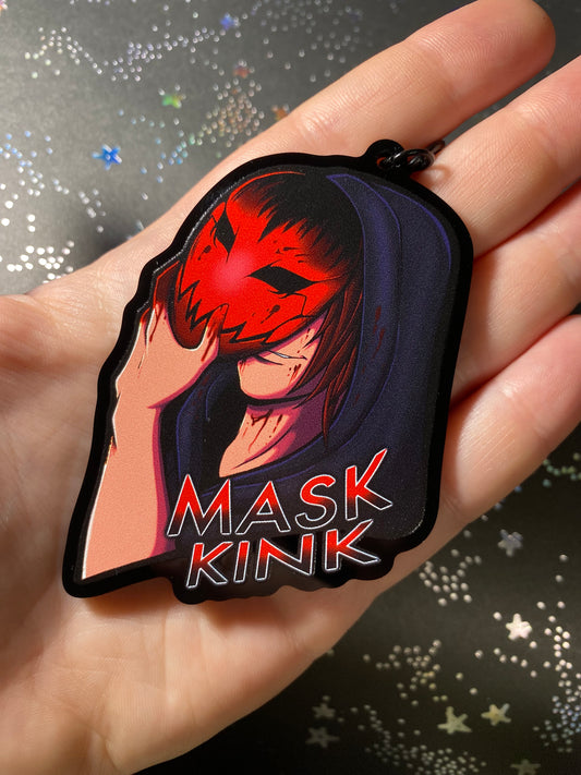 Mask Kink 3” Black Acrylic Keychain