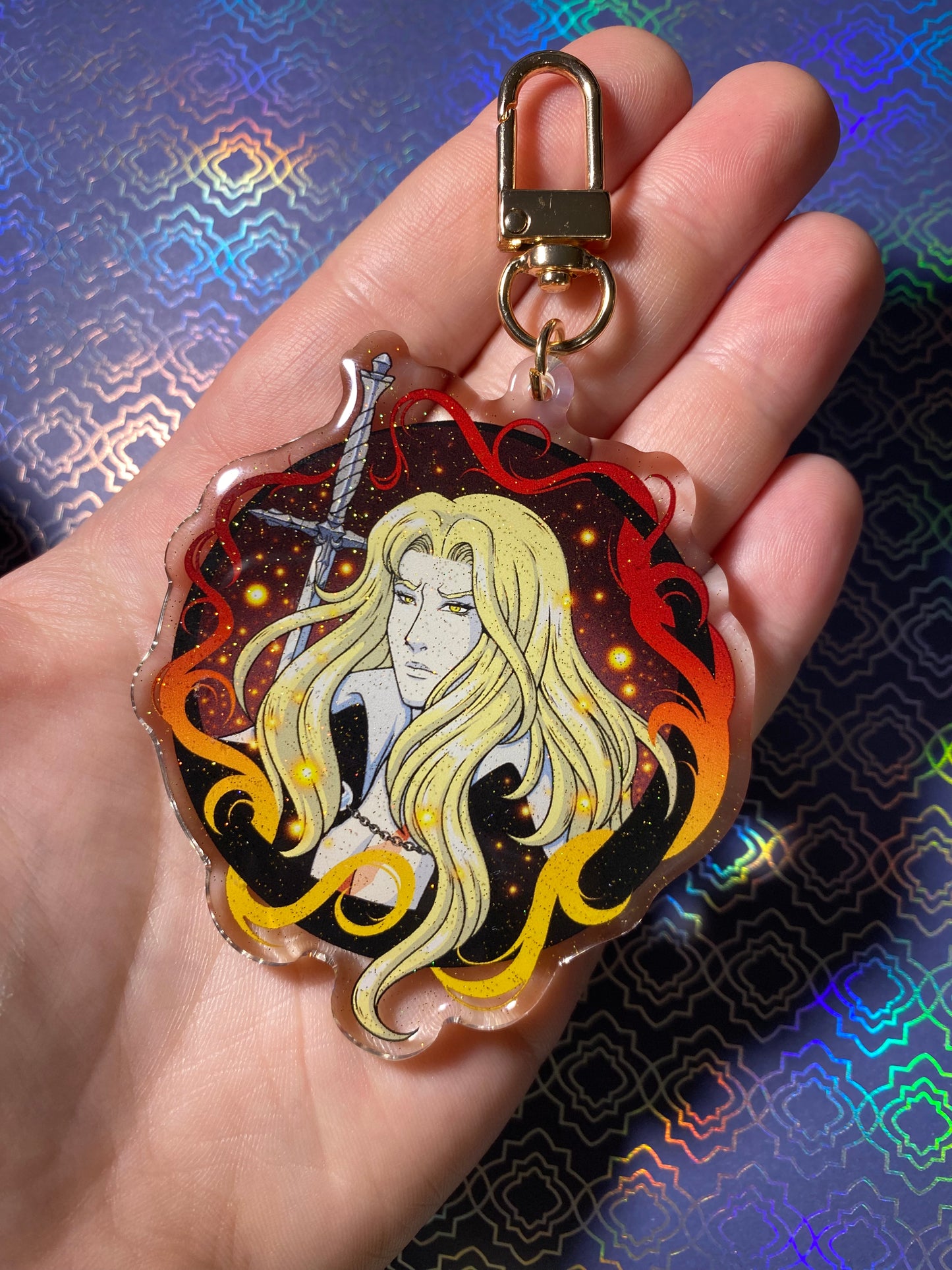 Alucard Castlevania 3” Glitter Keychain