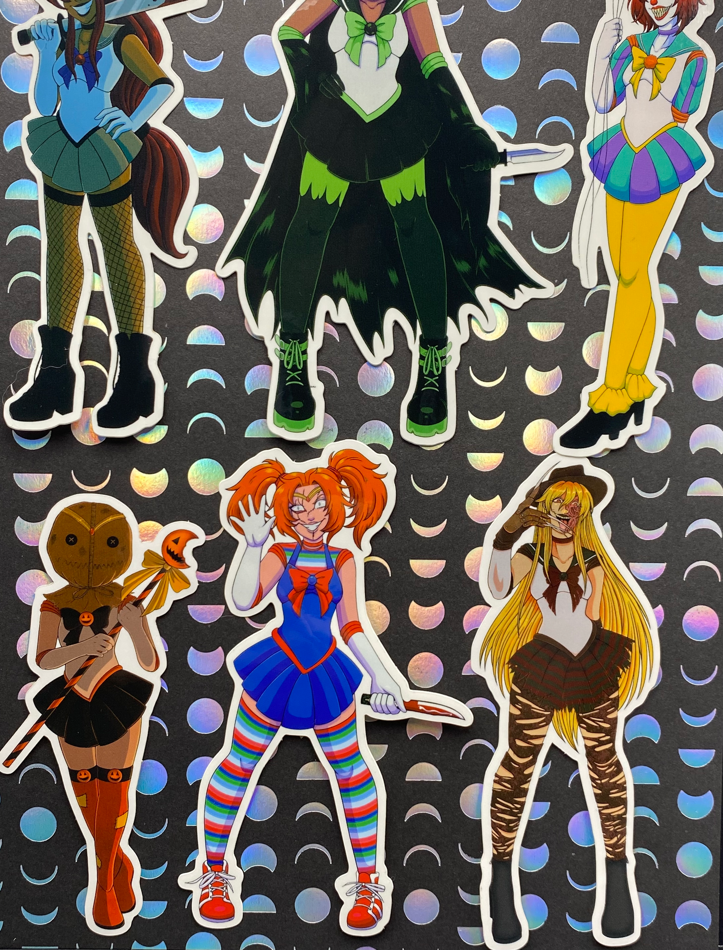 Spooky Scouts - Sailor Moon Horror Mash Up Vinyl 5” Stickers