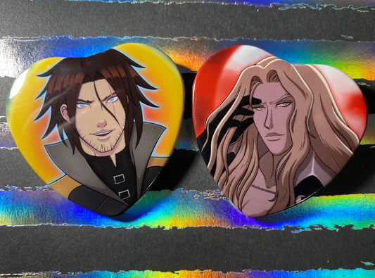 Castlevania 2” Heart Shaped Buttons